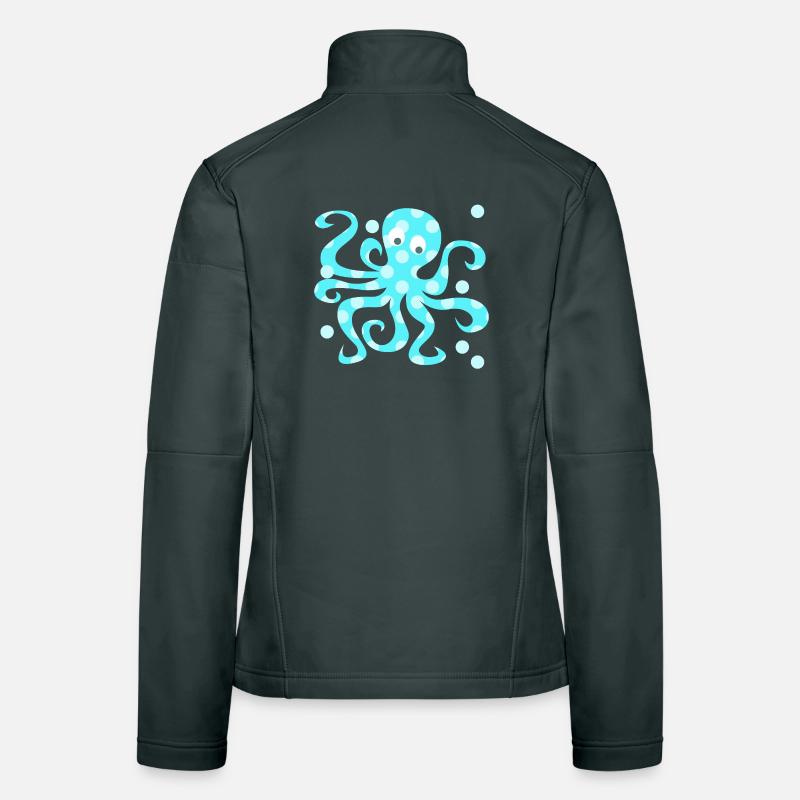 Octopus Squid Dots Dots Comic Sea Animal Women's Softshell Jacket