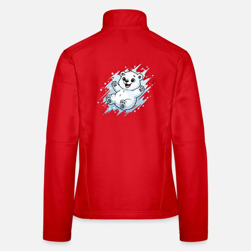 Joyeuse éclaboussure d’ours polaire Veste en tissu softshell Femme