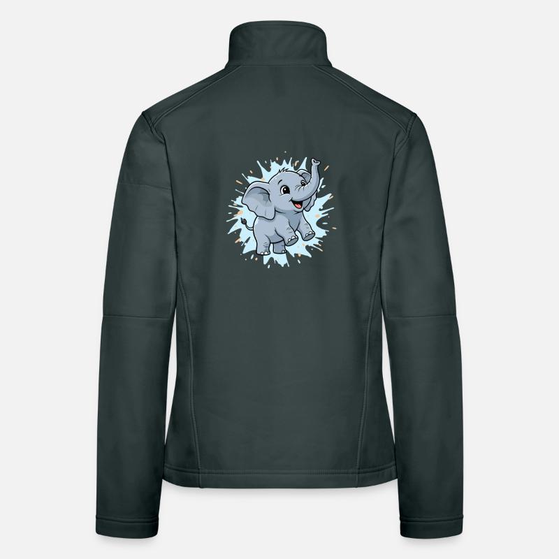 Süßer Elefant mit Farbspritzer Frauen Softshelljacke