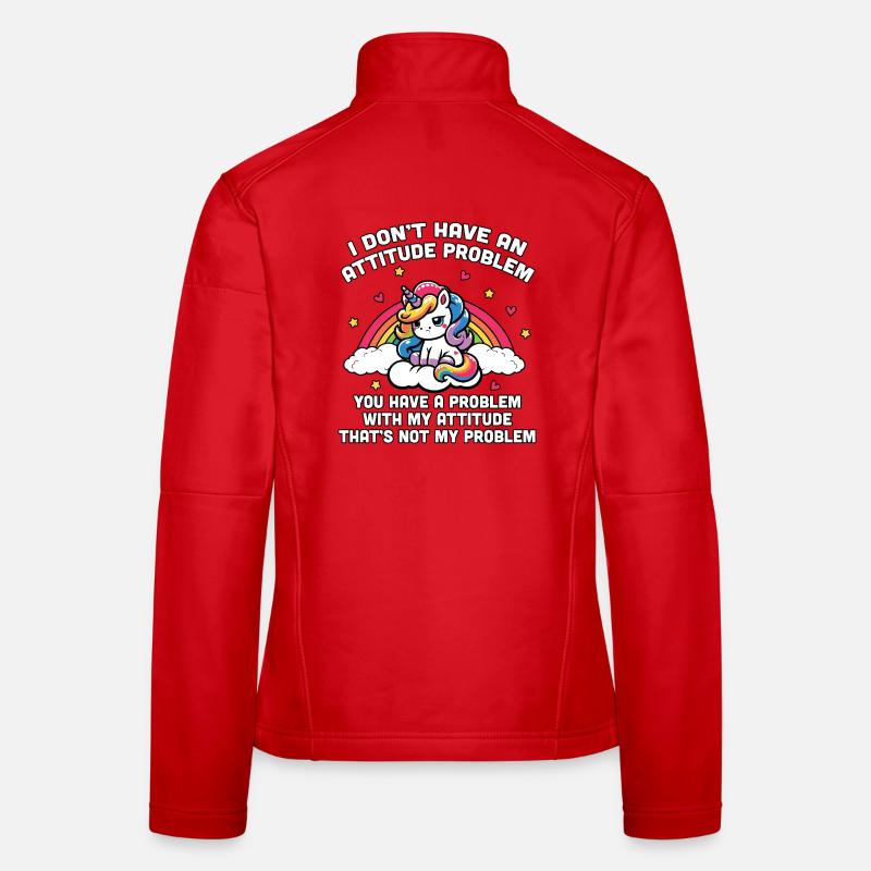 Unicorn mit Regenbogen Attitüde nicht mein Problem Frauen Softshelljacke