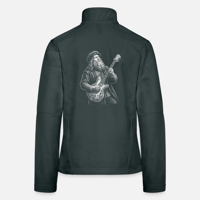 Leonardo Da Vinci plays guitar Women's Softshell Jacket