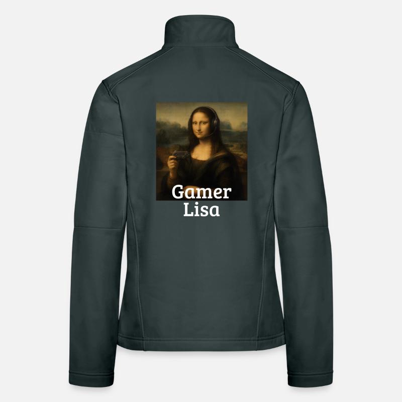 Gamer Lisa Leonardo Da Vinci Video Game Mona Lisa Women's Softshell Jacket