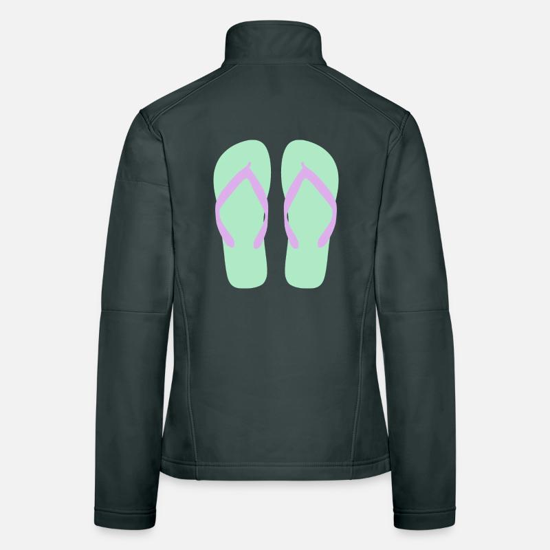 Mint Flip Flops Lavender Straps Women's Softshell Jacket