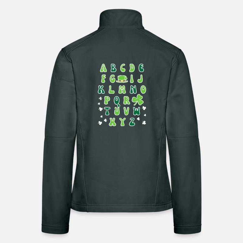 Conception du trèfle à l’alphabet irlandais Veste en tissu softshell Femme