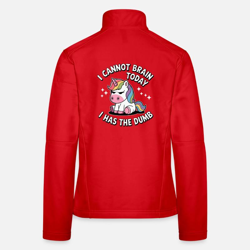 Unicorn Meme: Brain Today Floppy Gift Women's Softshell Jacket