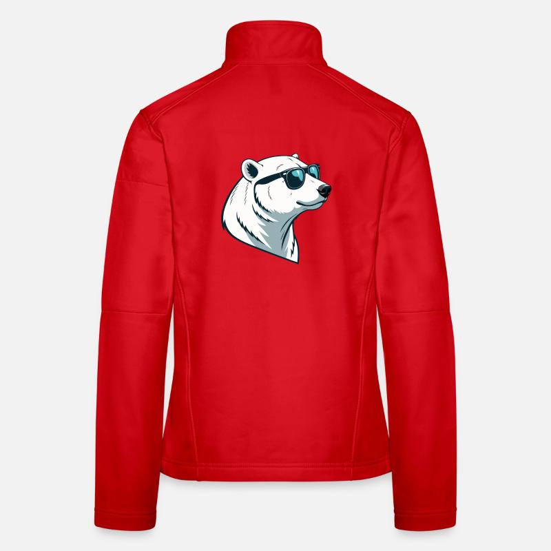Eisbär mit Brille Frauen Softshelljacke