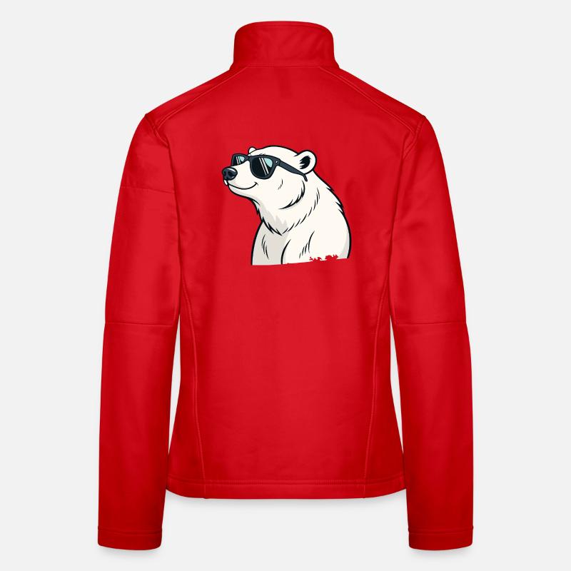 Cool Polar Bear with Glasses Women's Softshell Jacket