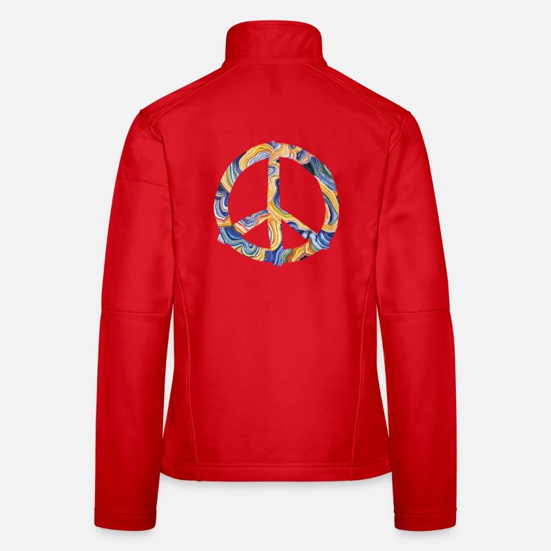 Regenbogen Frieden Symbol - Frauen Softshelljacke - Rot