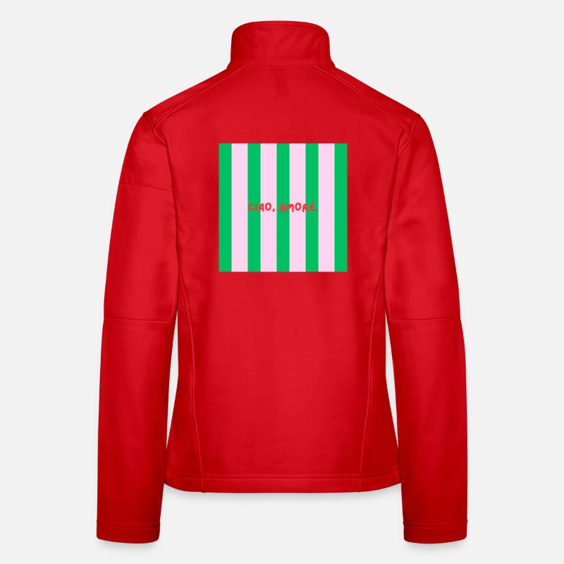 Minimalist CIAO, AMORE. Graphic Tee Design Veste en tissu softshell Femme