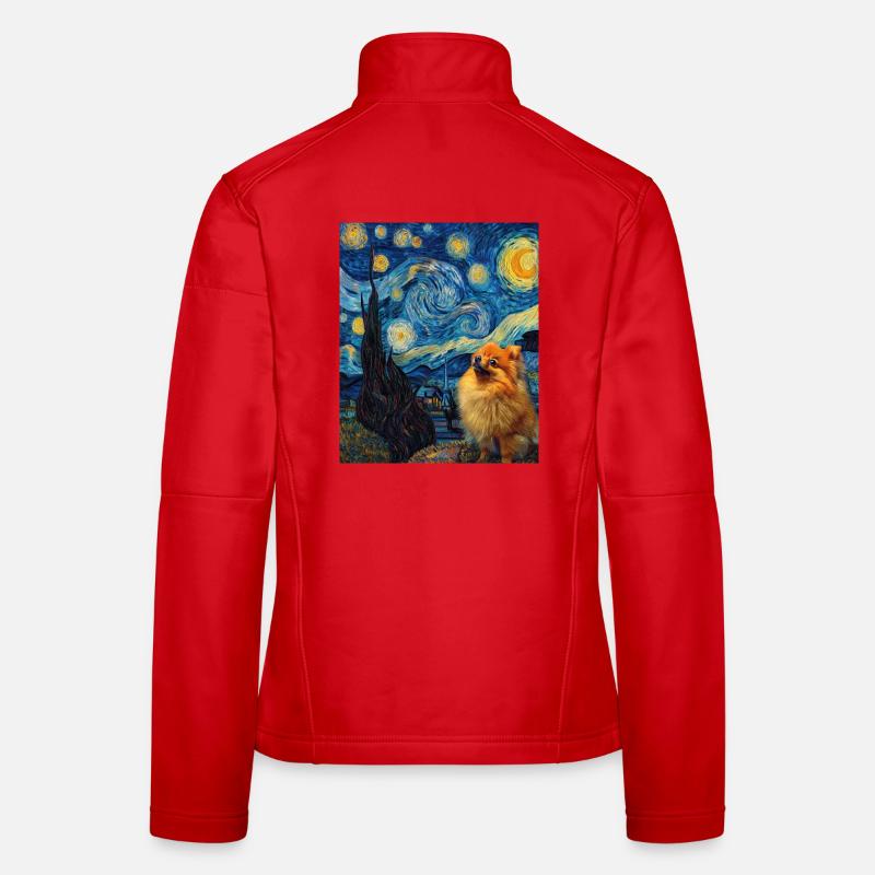 Zwergspitz Spitz Pomeranian Veste en tissu softshell Femme
