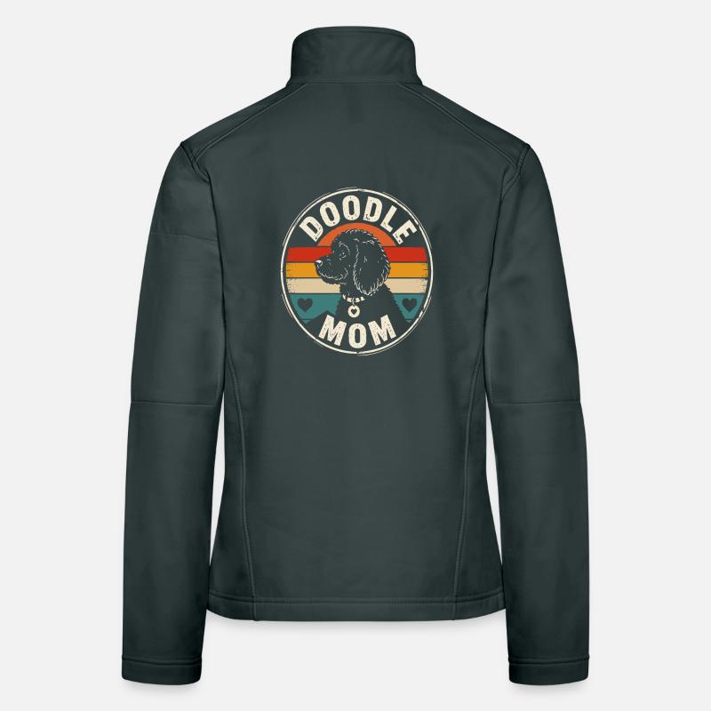 Doodle Mom Retro Hundebadge Frauen Softshelljacke