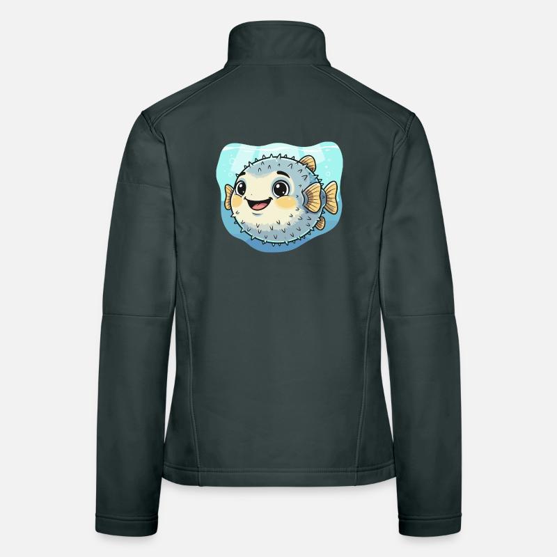 Puffer Fish Kawaii Underwater Delight Women's Softshell Jacket