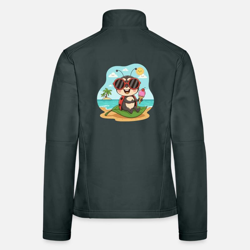 Strandkäfer mit Eis und Sonnenbrille Frauen Softshelljacke