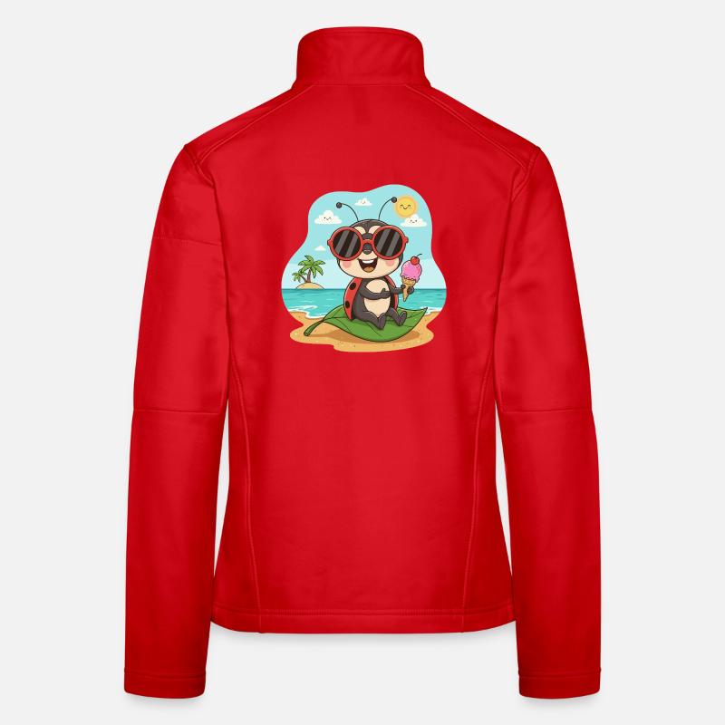 Strandkäfer mit Eis und Sonnenbrille Frauen Softshelljacke