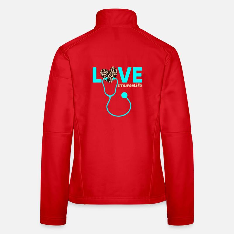 Liebe Nursing Leopard Heart Frauen Softshelljacke