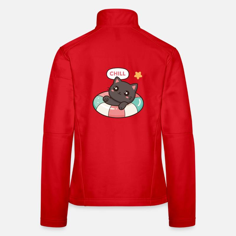Chaton Chill sur Bouée Colorée Veste en tissu softshell Femme