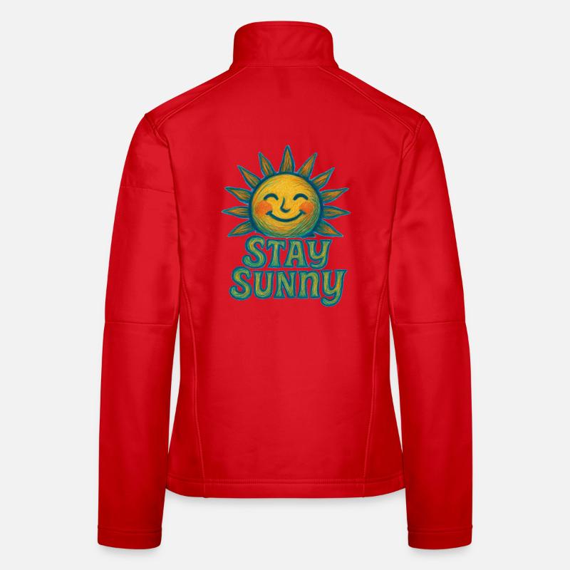 Stay Sunny Crayon Sun Illustration Women's Softshell Jacket