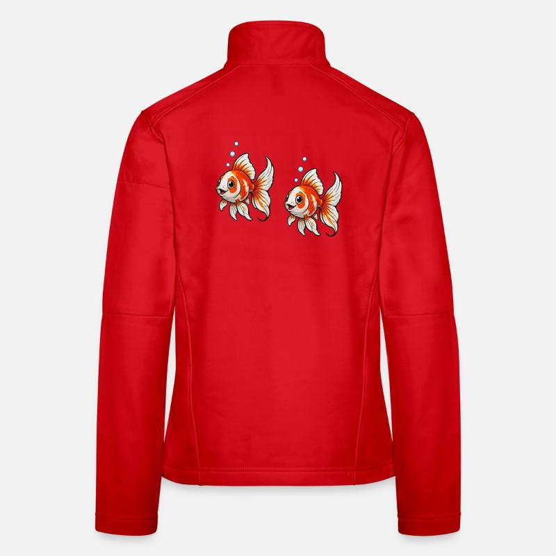Bande dessinée Poisson Rouge Veste en tissu softshell Femme