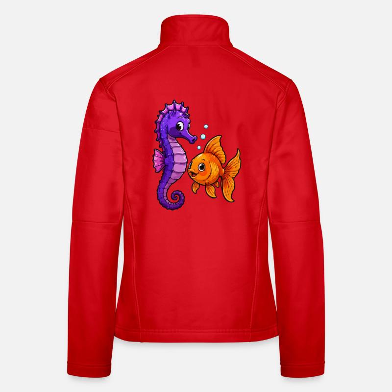 Seepferdchen trifft Goldfisch Freundschaft Frauen Softshelljacke
