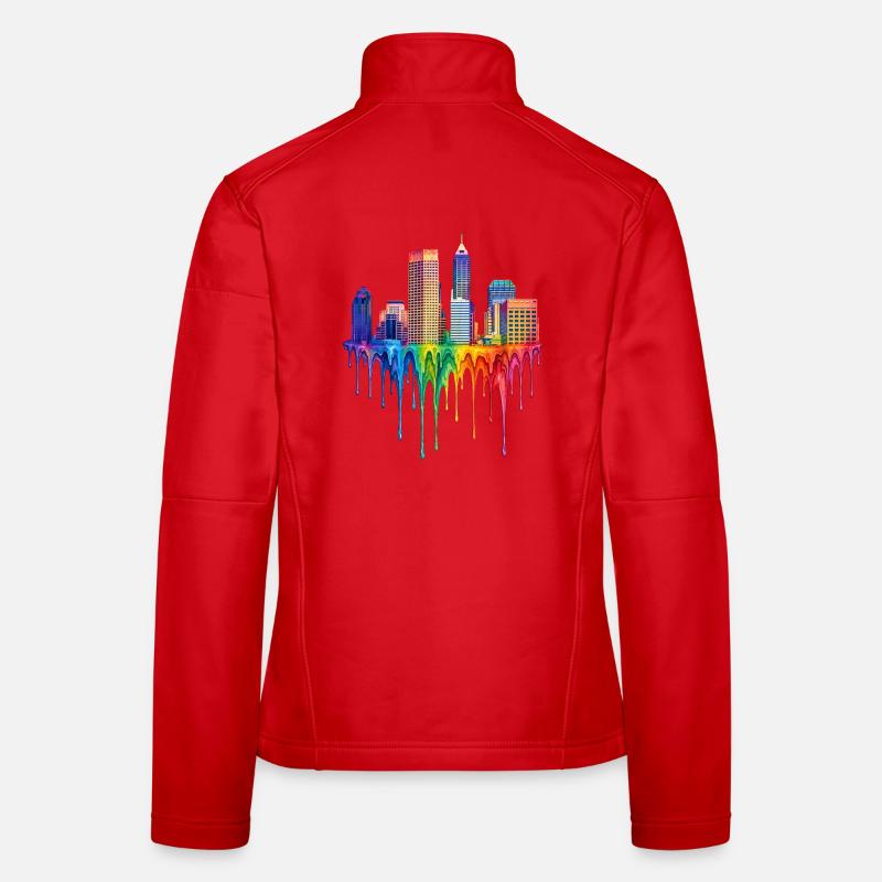 Indianapolis Indiana Dripping Paint Women's Softshell Jacket