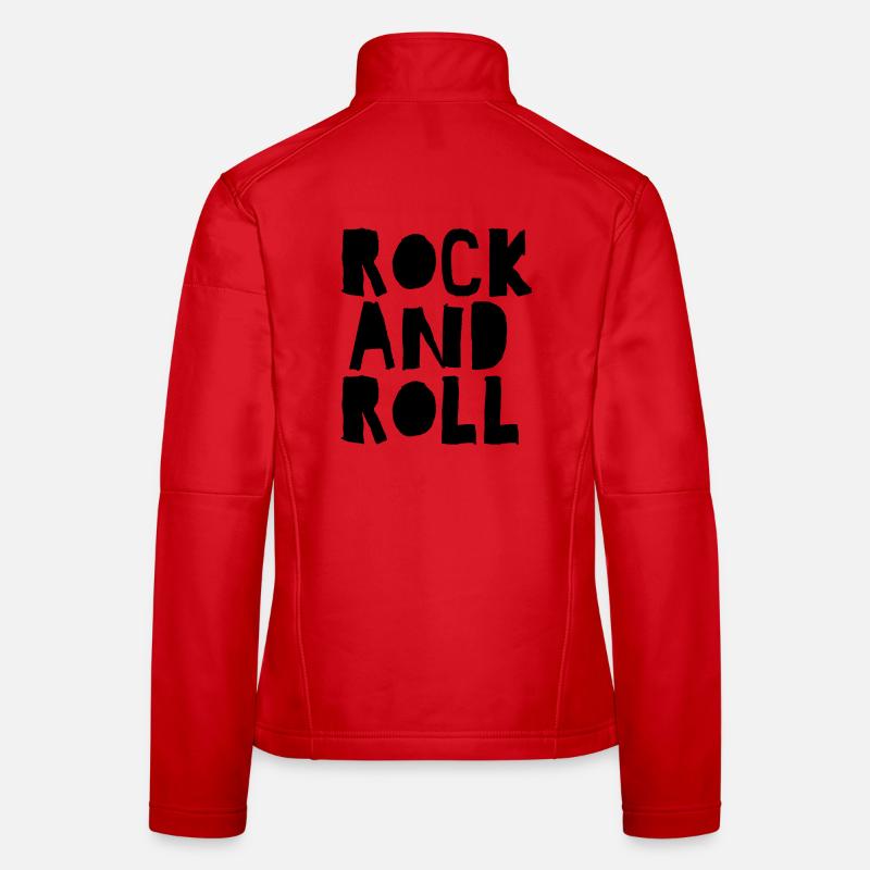 rock and roll distressed logo design Women's Softshell Jacket