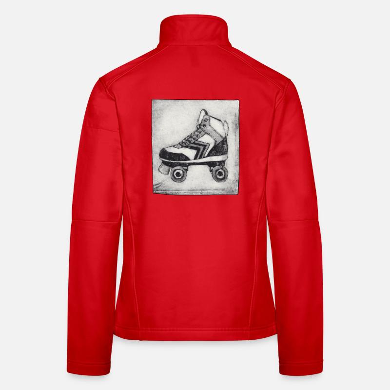 Retro Roller Skate - Hand Carved Printable Women's Softshell Jacket