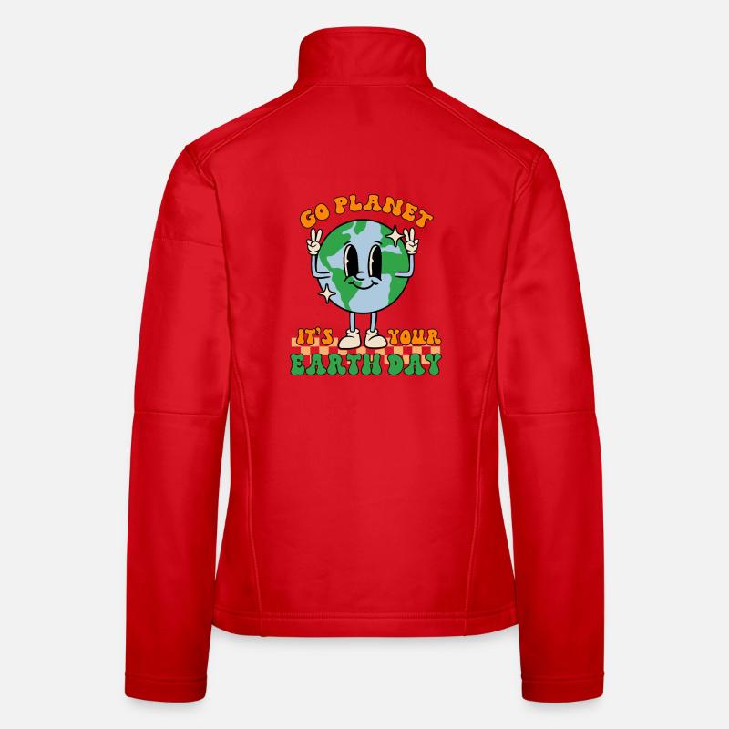 Go Planet Earth Day Cheer Women's Softshell Jacket