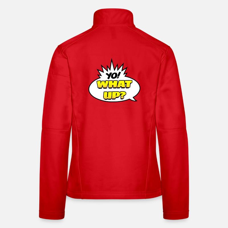 Yo! What Up? Frauen Softshelljacke