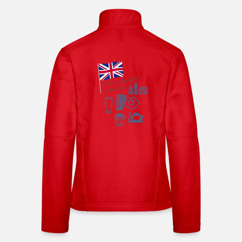 EXANGLIA (Blue + Grey Text) Women's Softshell Jacket