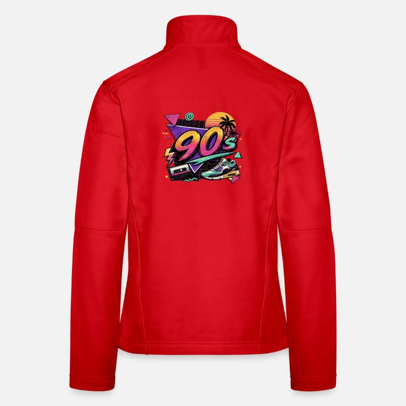 90s Neon Retro Sneaker Design Women's Softshell Jacket