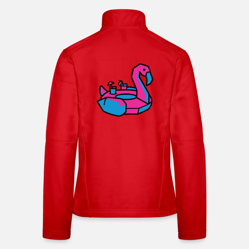 Flamingo Schwimmtier Pool Party Frauen Softshelljacke
