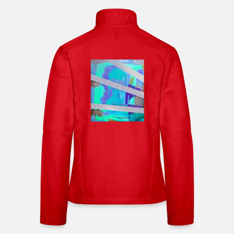 Neon Abstract Stripe Collage Women's Softshell Jacket