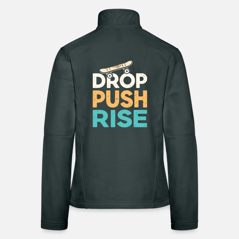 Drop Push Rise Skateboard Rétro Veste en tissu softshell Femme