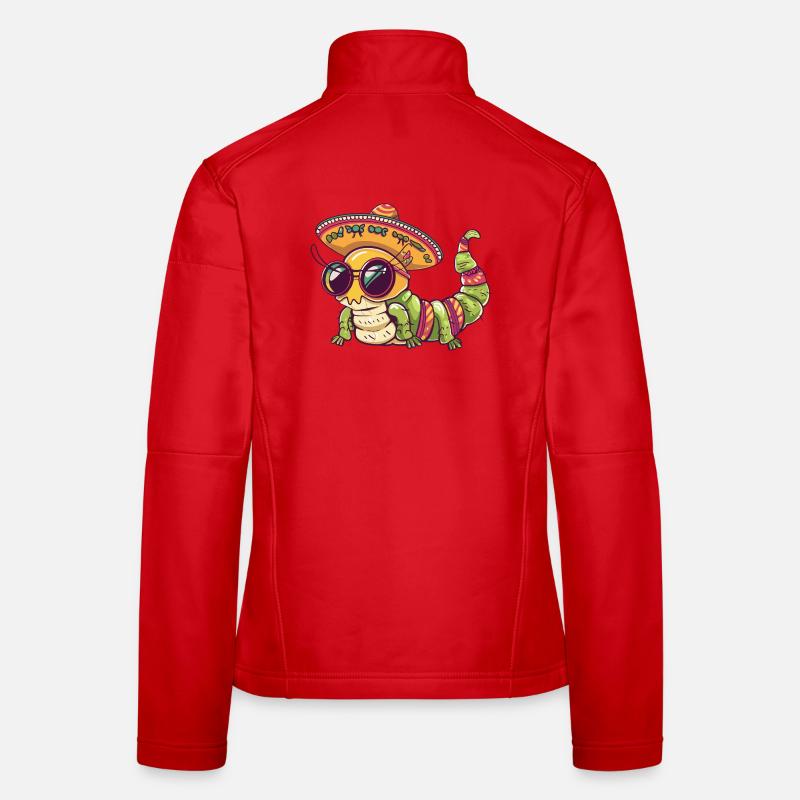 Worm Funny Sombrero Women's Softshell Jacket
