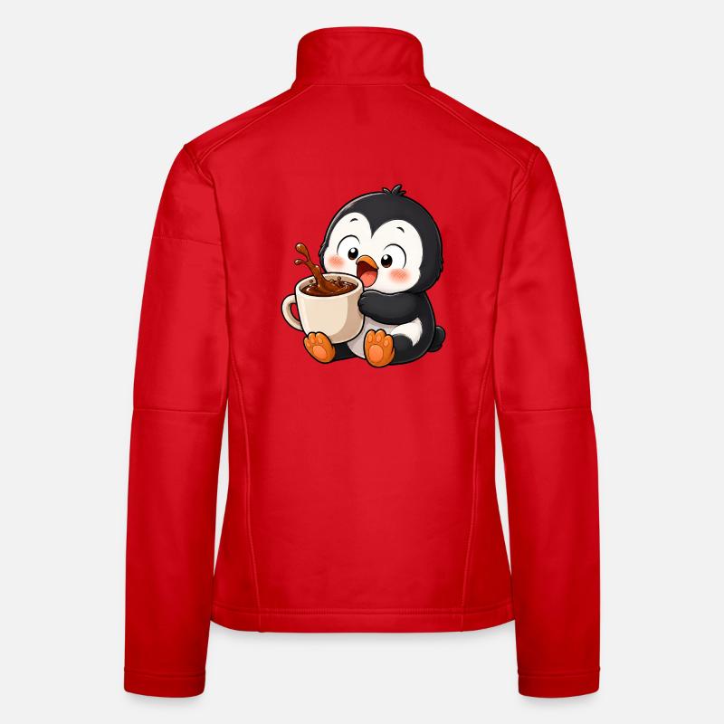 Cute Penguin Coffee Coffee Lover Mugs Women's Softshell Jacket