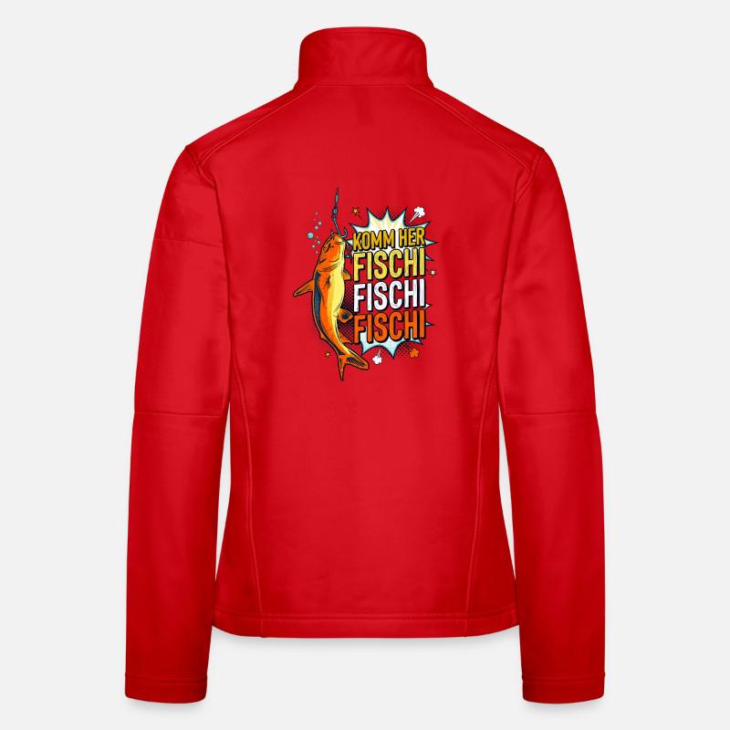 Come Here Fischi Comic Fish Angler Women's Softshell Jacket