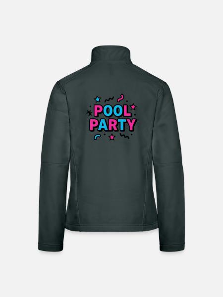 Pool Party 90er Schriftzug - Frauen Softshelljacke - Rot - Hinten