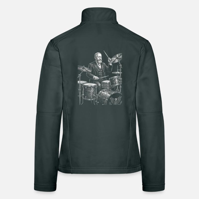 Benjamin Harrison spielt Schlagzeug Frauen Softshelljacke