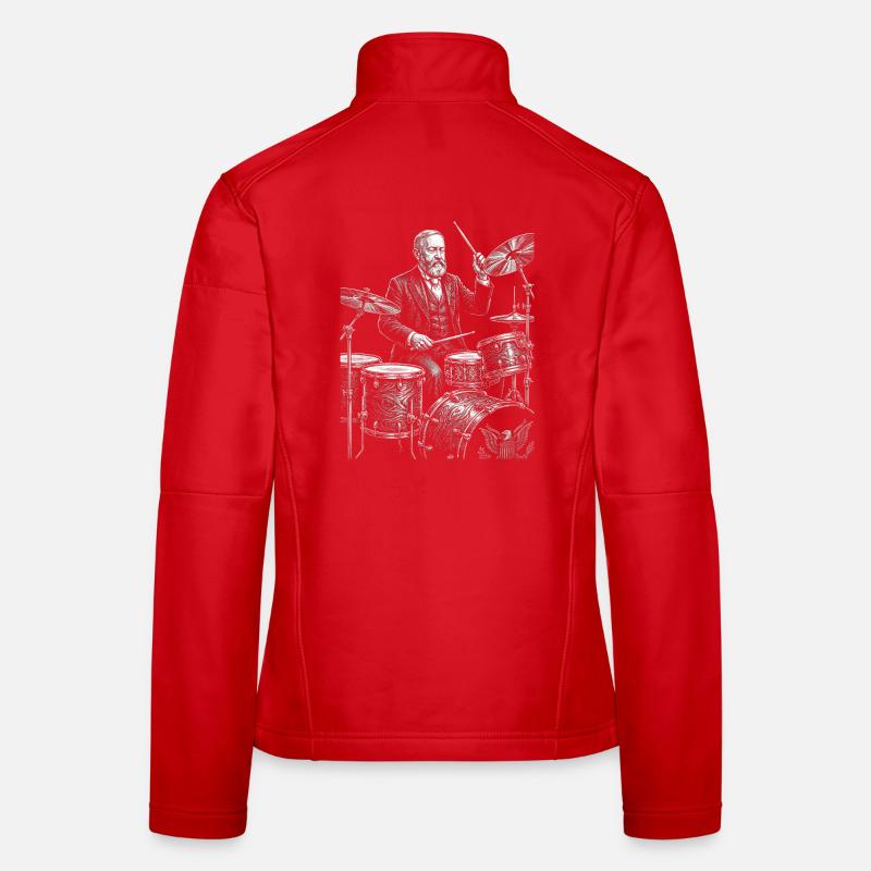 Benjamin Harrison joue de la batterie Veste en tissu softshell Femme