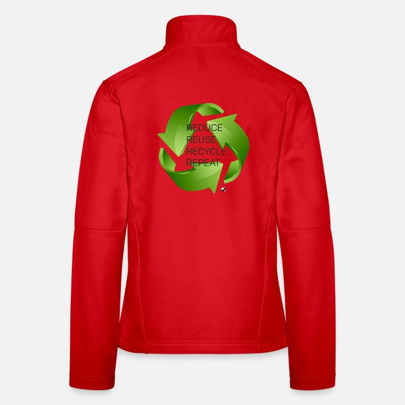 Three green recycling arrows illustration Women's Softshell Jacket