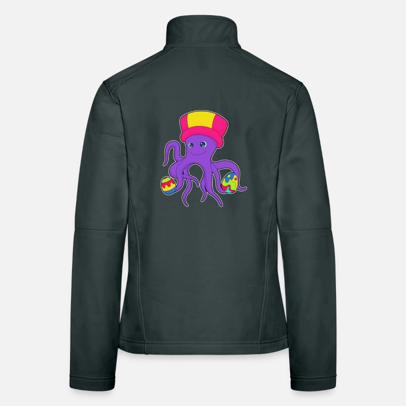 Octopus Easter Easter Eggs Women's Softshell Jacket