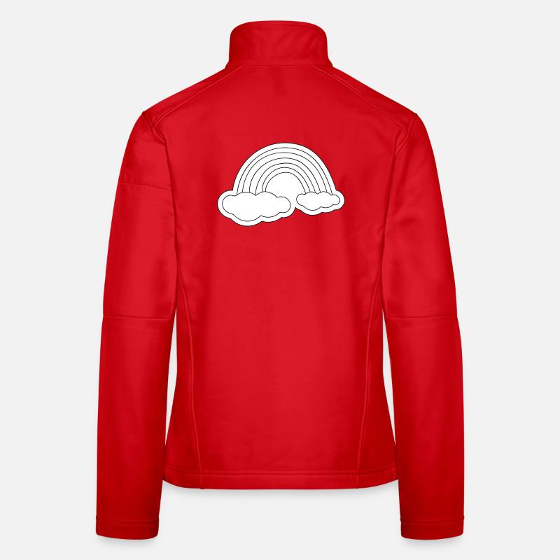 Minimalistischer Regenbogen auf Wolken - Frauen Softshelljacke - Rot
