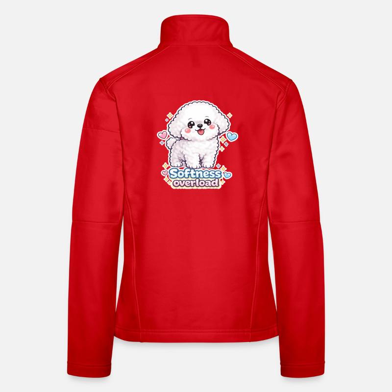 Softness Overload - Cute Bichon Dog Design Women's Softshell Jacket