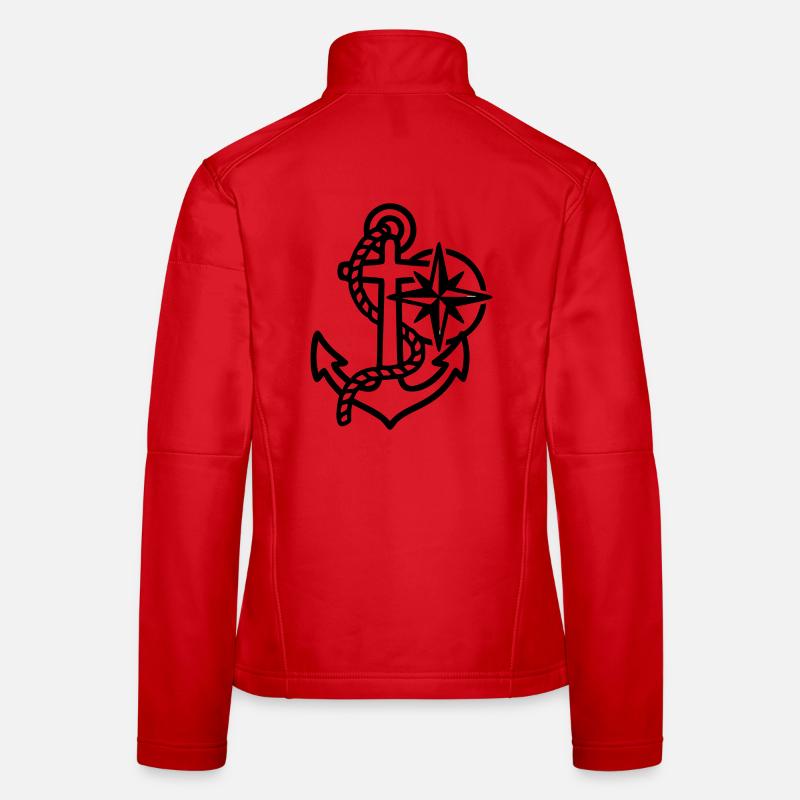 Anchor Wind Rose Maritime Logo Veste en tissu softshell Femme
