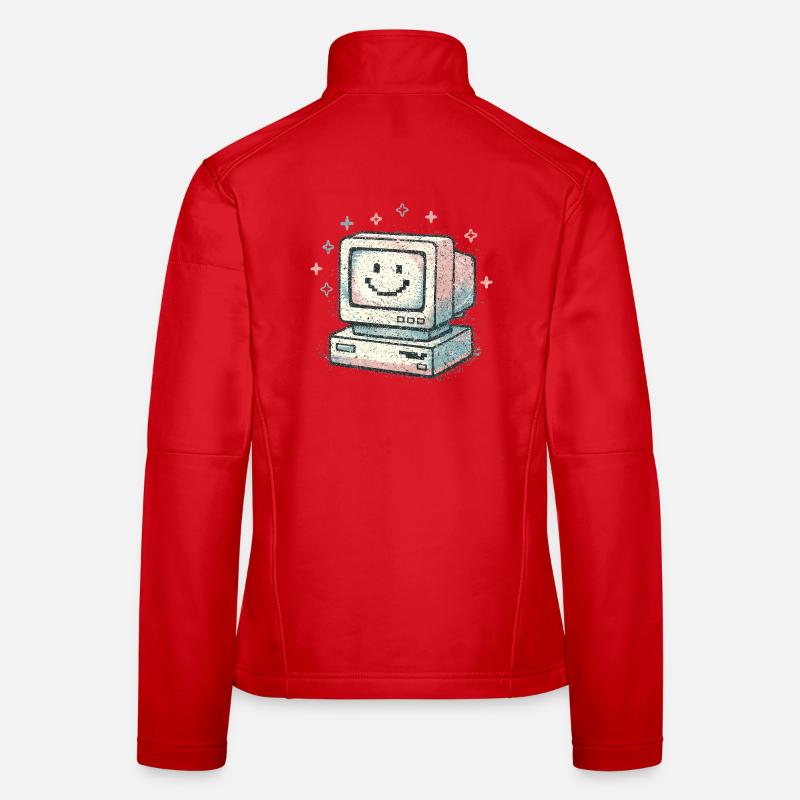 Cute Retro Computer Vintage 80s Tech Style Women's Softshell Jacket
