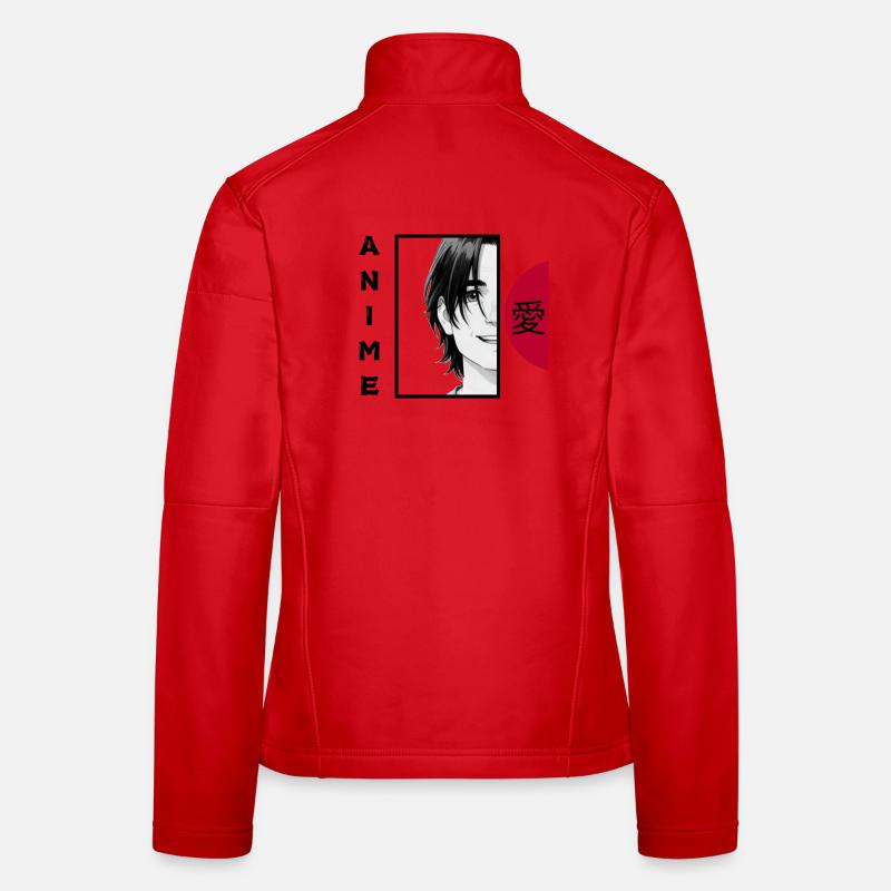 Anime Lover BLACK - Women's Softshell Jacket - red