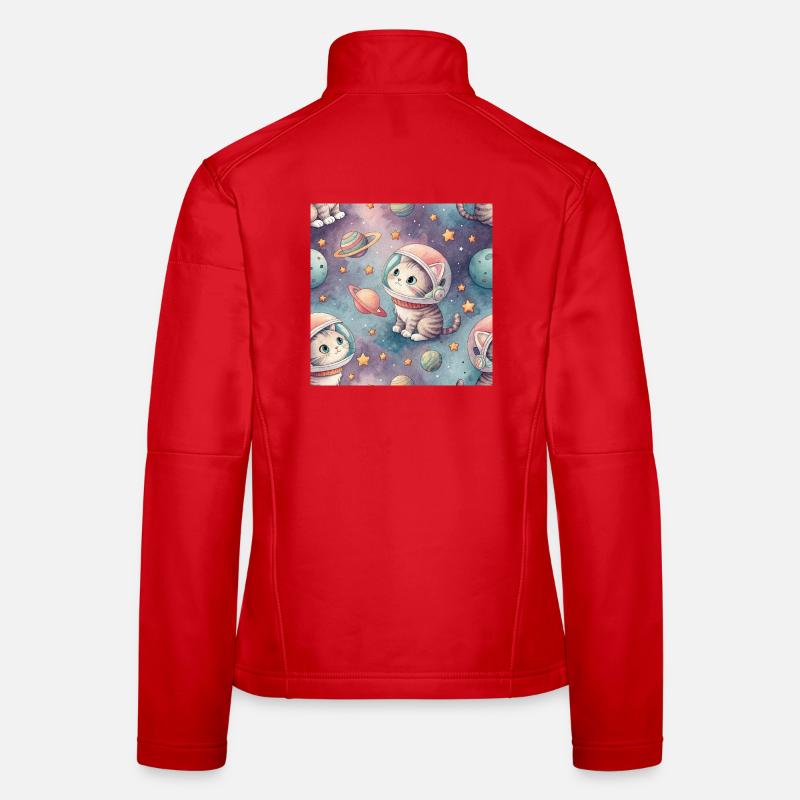 Kosmisches Kätzchen im Orbit Frauen Softshelljacke