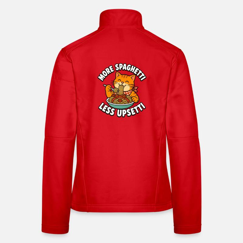 Plus de spaghettis, moins de stress, spaghettis pour chat Veste en tissu softshell Femme