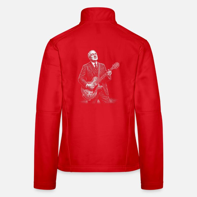 Warren Harding Playing Guitar Women's Softshell Jacket
