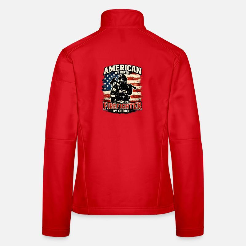 Conception du drapeau du héros du pompier américain Veste en tissu softshell Femme